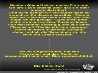 Gestern Abend haben meine Frau und ich am Tisch sitzend...