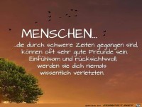 Menschen die durch schwere Zeiten gegangen sind