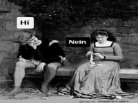 Mittelalterlicher Abfuhr-Moment auf einer Bank