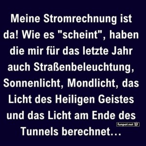 fun-Bild: Lustige Stromrechnung über Lichtkosten