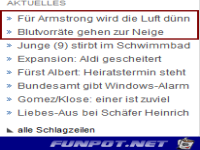 Armstrongs Blutvorraete