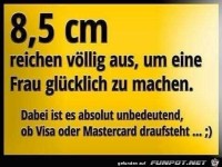 8,5 cm reichen...