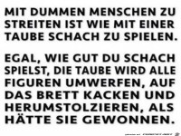mit dummen Menschen zu streiten ist wie mit......