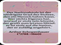 der nationalstolz ist der niedrigste grad