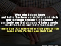 Lebensweisheit vom Grillmeister-Opa