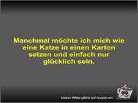 Manchmal m�chte ich mich wie eine Katze in einen Karton...