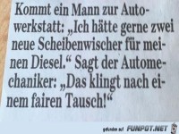 kommt ein Mann zur Autowerkstatt......