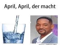 April-Scherz mit Wasser und Prominentem