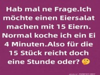 Lustige Frage zum Eierkochen