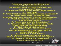 Fritzchen kommt in die Kirche und schaut beim Abendmahl zu