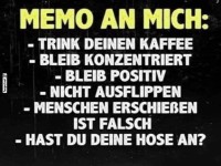 Memo fr einen produktiven Tag