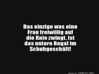 Lustiger Spruch ber Schuhgeschft-Regale