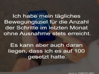 Schritte-Ziel f�r den letzten Monat erreicht
