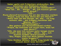 Vater geht mit Fritzchen einkaufen