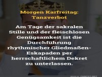 Tanzverbot: K�niglicher Stillstand