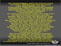 Der Gro�wildj�ger geht mit seinem Hund auf Safari