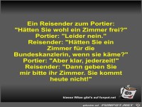 Ein Reisender zum Portier