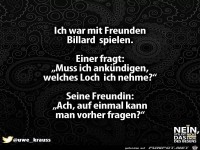 Ich war mit Freunden Billard spielen