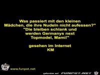 Was passiert mit den kleinen Mädchen, die ihre Nudeln n