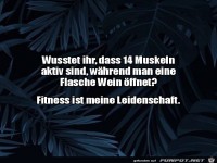 Weinflasche �ffnen ist Sport