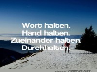 Motivationszitat in winterlicher Landschaft