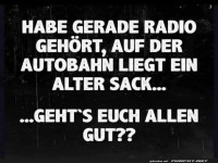 Humorvolles Radiozitat ber einen alten Sack