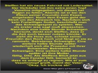 Steffen hat ein neues Fahrrad mit Ledersattel