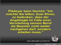 Plädoyer beim Gericht