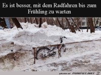 Mit dem Radfahren warten
