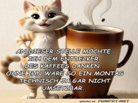 Kaffee-Katze startet den Montag