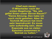 Chef zum neuen IT-Mitarbeiter nach der ersten Begehung