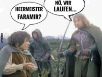 Witziger Dialog in mittelalterlicher Szene