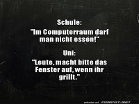 Vom Essverbot zur Grillparty im Computerraum