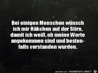 Hkchen auf der Stirn