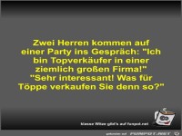 Zwei Herren kommen auf einer Party ins Gespräch