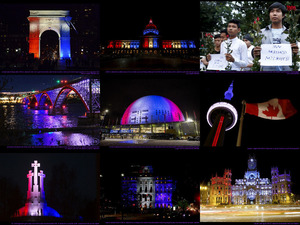 Monuments Around the World Light up for Paris