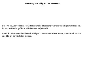 Warnung vor billigen CD-Brennern