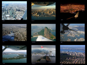 Luftbilder vieler Stdte aus dem Flugzeug