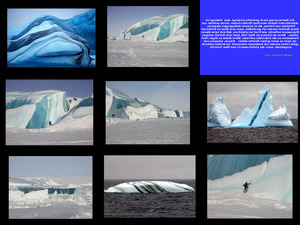 Eisberge mit Streifen und Wellen