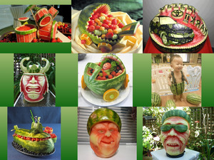 Lustige Wassermelonen kunst E