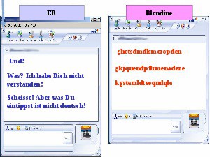 Chatten mit einer Blondine