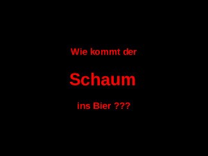 Antiquus 1029 - Wie kommt der Schaum ins Bier