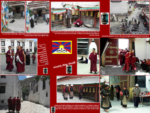 tibetanische Pilger Gebetsmhlen