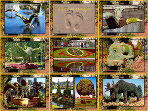 lebende Pflanzen-Figuren im Park