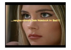 Blondine im Bad