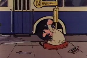 uralte HB-Männchen-Werbung - Bushaltestelle