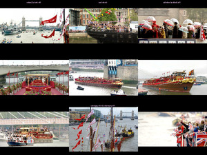Parade der Queen auf der Themse