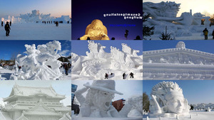 Schneeskulpturen in Russland