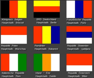 Falsche europische Flaggen