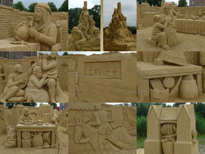 Sandsculpturen beim Schloss Hoensbroek in der Niederlande